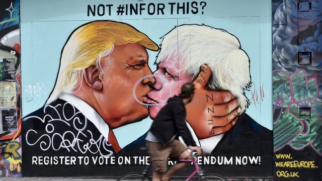 Protestplakat zu Trump und Johnson. Protestplakat zu Trump und Johnson.