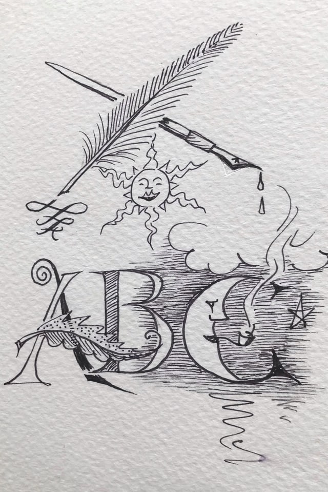 Exempel da calligrafia da Richard Bucher, il manader dals curs a Luven Exempel da calligrafia da Richard Bucher, il manader dals curs a Luven