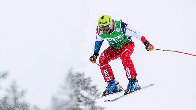 Armin Niederer che ha gudagnà la cursa da skicross a Mals. Armin Niederer che ha gudagnà la cursa da skicross a Mals.
