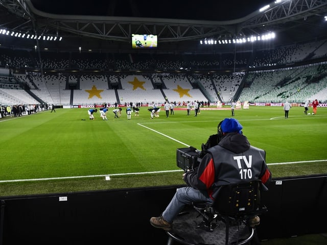 Blick ins leere Juve-Stadion. Blick ins leere Juve-Stadion.
