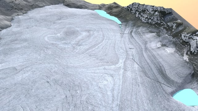 Gletscher mit zwei kleinen Seen Gletscher mit zwei kleinen Seen