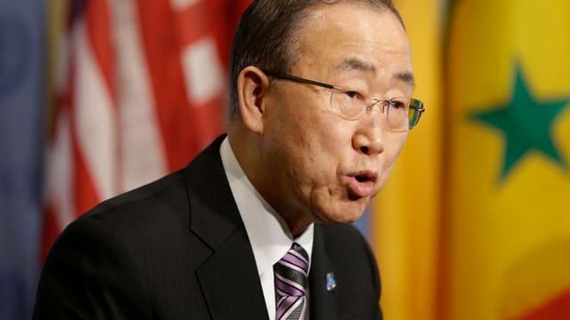 UNO-Generalsekretär Ban Ki Moon spricht. UNO-Generalsekretär Ban Ki Moon spricht.