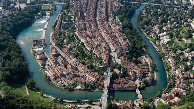 Die Berner Altstadt aus der Luft. Die Berner Altstadt aus der Luft.
