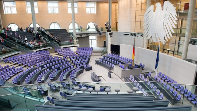 Der leere Bundestag in Deutschland. Der leere Bundestag in Deutschland.