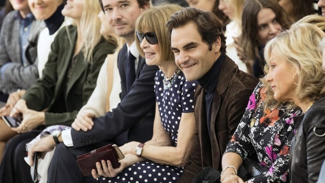 Federer and Wintour together at Paris Fashion Week 2016