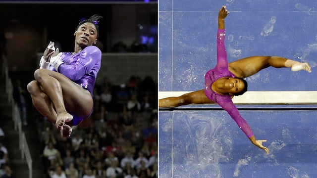Kombibild mit Simone Biles und Gabrielle Douglas Kombibild mit Simone Biles und Gabrielle Douglas