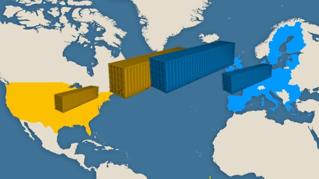 Weltkarte mit Nordamerika und Europa. Weltkarte mit Nordamerika und Europa.