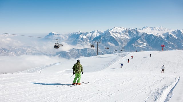 Skifahrer auf dem Pizol Skifahrer auf dem Pizol