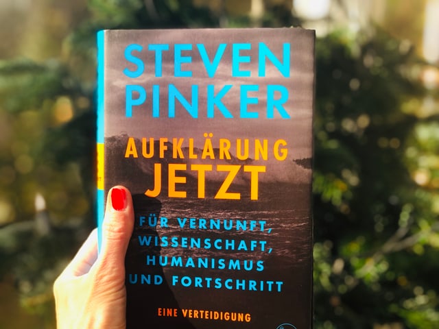 Das Sachbuch • Steven Pinker: «Aufklärung jetzt» (2018, S. Fischer) vor einem Weihnachtsbaum Das Sachbuch • Steven Pinker: «Aufklärung jetzt» (2018, S. Fischer) vor einem Weihnachtsbaum