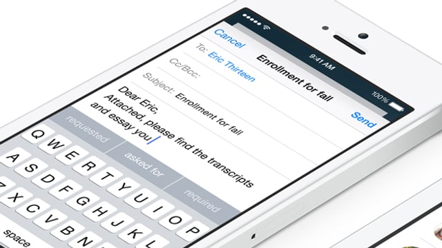 Das neue Benutzer-Interface der iOS-Tastatur. Das neue Benutzer-Interface der iOS-Tastatur.