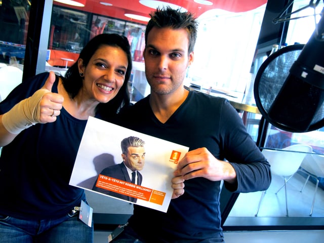 Sven Odermatt und Sandra Borgia im Studio. Sven Odermatt und Sandra Borgia im Studio.