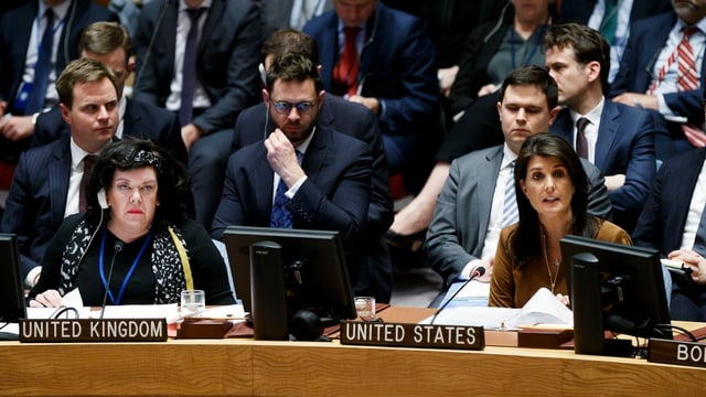 Nikki Haley im Uno-Sicherheitsrat Nikki Haley im Uno-Sicherheitsrat