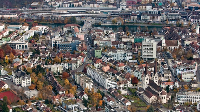 Luftaufnahme der Stadt Olten. Luftaufnahme der Stadt Olten.