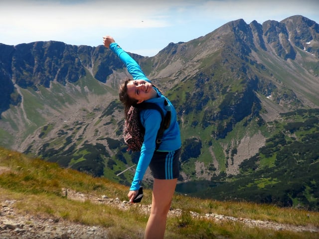 Klaudia Dyttertová in den Bergen. Klaudia Dyttertová in den Bergen.
