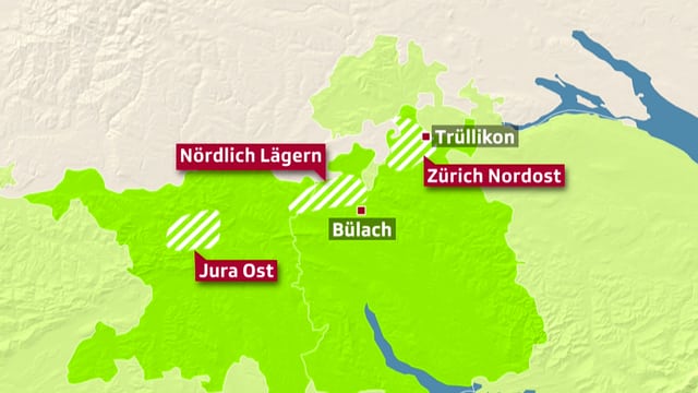 Karte, die mögliche Standorte für radioaktive Tiefenlager zeigt. Karte, die mögliche Standorte für radioaktive Tiefenlager zeigt.