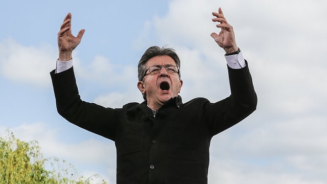 Jean-Luc Mélenchon während einer Rede Jean-Luc Mélenchon während einer Rede