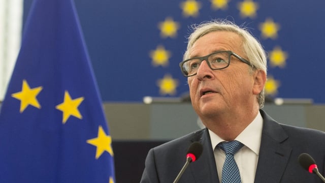 Juncker während seiner Rede. Juncker während seiner Rede.