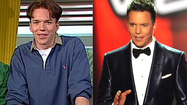 Zwei Porträtaufnahmen von Sven Epiney von 1994 und von 2013. Auf beiden Bildern lächelt er. Zwei Porträtaufnahmen von Sven Epiney von 1994 und von 2013. Auf beiden Bildern lächelt er.