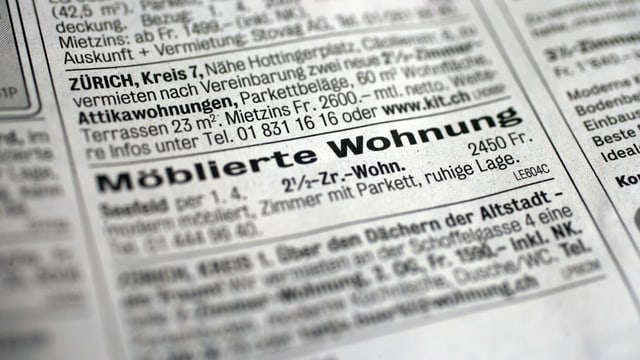 Wohnungsinserat aus dem Jahr 2005 Wohnungsinserat aus dem Jahr 2005