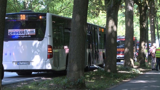 Linienbus am Strassenrand. Linienbus am Strassenrand.