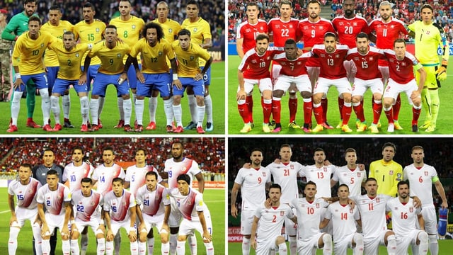 Brasilien, Costa Rica und Serbien. Brasilien, Costa Rica und Serbien.
