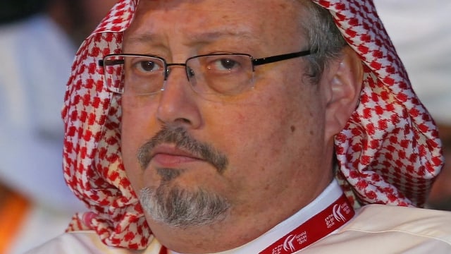 Nahaufnahme von Khashoggi. Nahaufnahme von Khashoggi.