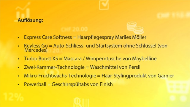 Gelbe Tafel mit Antworten zur Umfrage. Gelbe Tafel mit Antworten zur Umfrage.