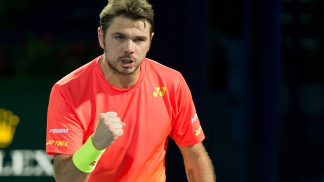 Wawrinka ballt die Faust. Wawrinka ballt die Faust.