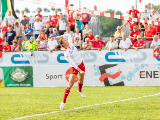 Die Schweizer Faustballerinnen. Die Schweizer Faustballerinnen.