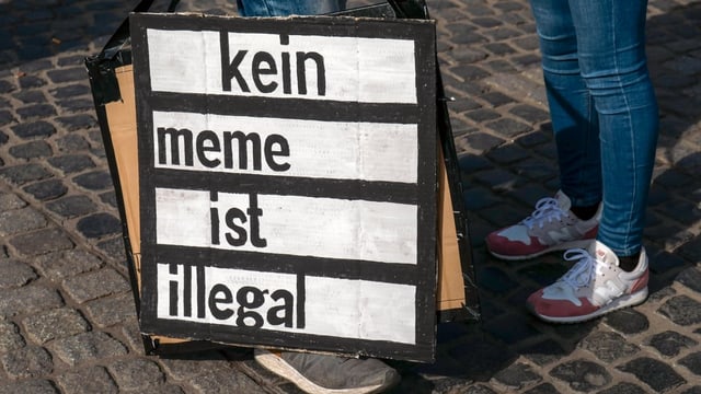 Plakat. Darauf steht: Kein meme ist illegal. Plakat. Darauf steht: Kein meme ist illegal.