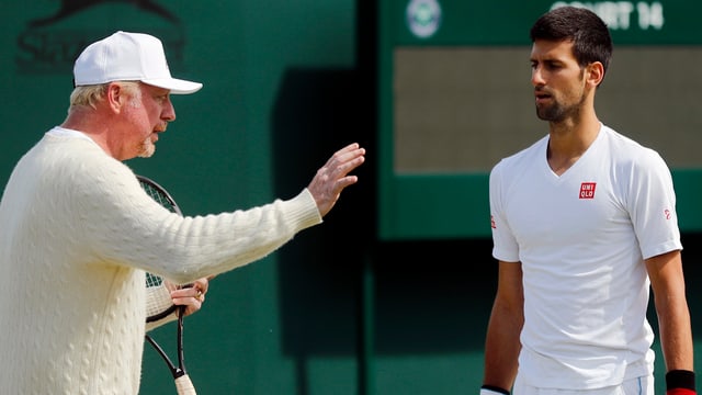 Boris Becker und Novak Djokovic. Boris Becker und Novak Djokovic.