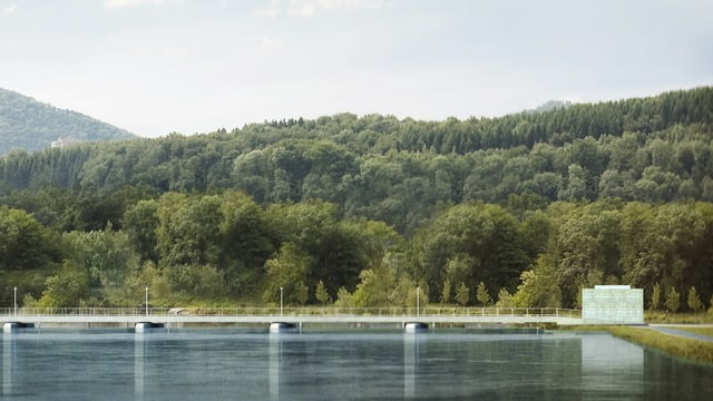 Visualisierung des geplanten Damms Visualisierung des geplanten Damms