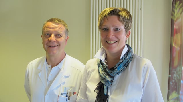 Fachleute für Altersmedizin: Geriater Bernhard Flückiger und Pflegeleiterin Caroline Nyfeler. Fachleute für Altersmedizin: Geriater Bernhard Flückiger und Pflegeleiterin Caroline Nyfeler.