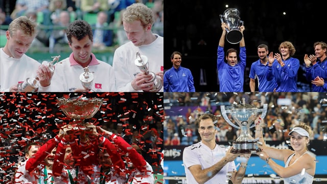 World Team Cup 1996 mit Hlasek und Rosset, Laver Cup 2017 mit Federer, Hopman Cup 2018 mit Federer und Bencic, Davis Cup 2014 mit der Schweiz. World Team Cup 1996 mit Hlasek und Rosset, Laver Cup 2017 mit Federer, Hopman Cup 2018 mit Federer und Bencic, Davis Cup 2014 mit der Schweiz.