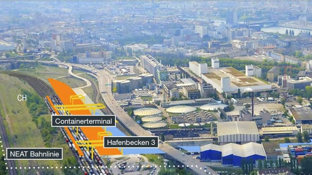 Flugaufname Hafen mit Plänen Gateway Flugaufname Hafen mit Plänen Gateway
