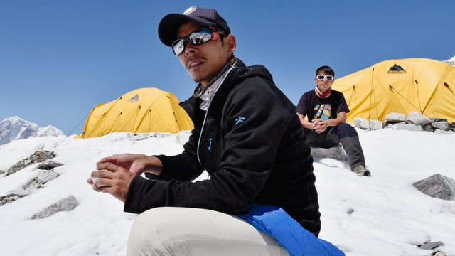Norbu Sherpa im Basislager Norbu Sherpa im Basislager