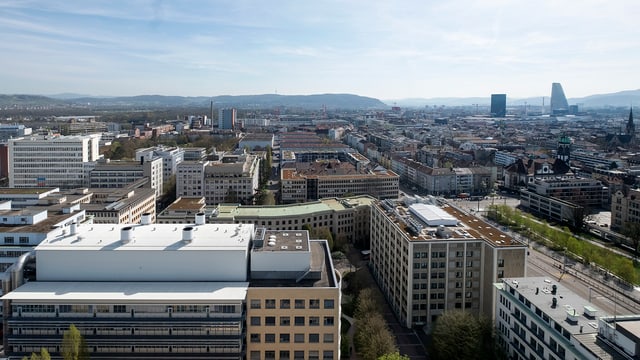 Blick aufs Klybeck-Quartier. Blick aufs Klybeck-Quartier.