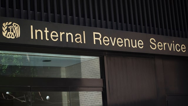 Die Anschrift «Internal Revenue Service» in New York. Die Anschrift «Internal Revenue Service» in New York.