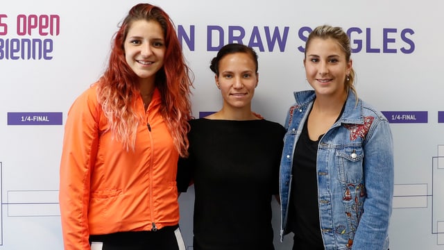 Rebeka Masarova, Viktorija Golubic und Belinda Bencic. Rebeka Masarova, Viktorija Golubic und Belinda Bencic.