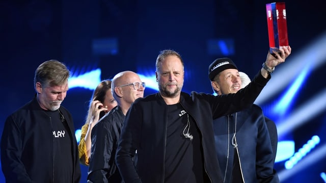 Die Band der "Fantastischen Vier" auf der Bühne Die Band der "Fantastischen Vier" auf der Bühne