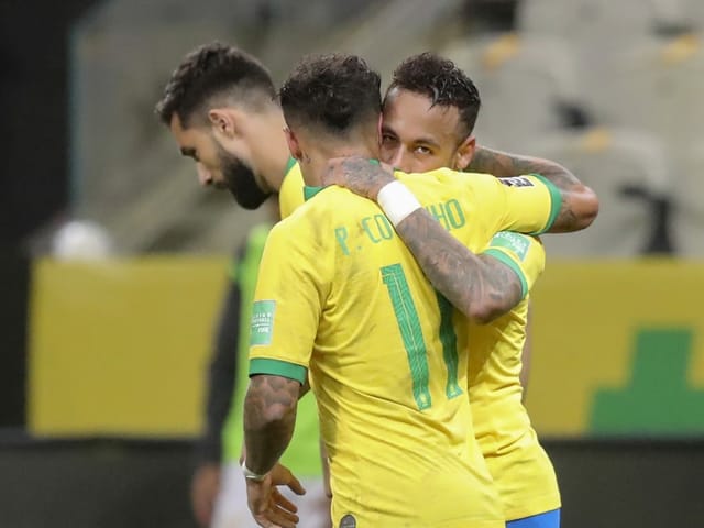 Jubelnde Brasilianer. Jubelnde Brasilianer.