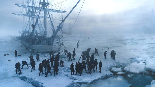 Das Expeditionsschiff «The Terror» bleibt im 19. Jahrhundert im ewigen Eis stecken. Das Expeditionsschiff «The Terror» bleibt im 19. Jahrhundert im ewigen Eis stecken.