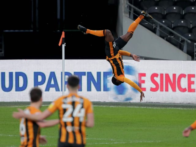 Die Jubeleinlage von Hull Citys Hakeeb Abdelakun in Englands dritthöchster Liga kann man durchaus als erstklassig bezeichnen.