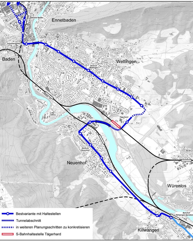 Geplante Linienführung Limmattalbahn Geplante Linienführung Limmattalbahn