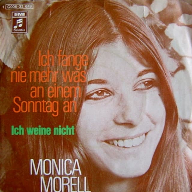 Eine junge Frau mit langen dunklen Haaren auf einem Plattencover. Eine junge Frau mit langen dunklen Haaren auf einem Plattencover.