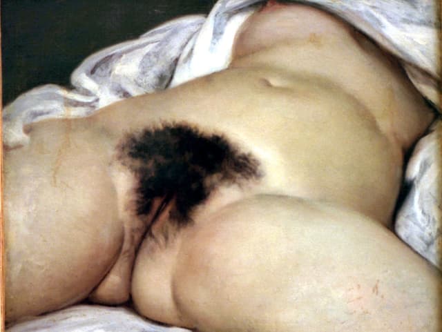 Blick von unten auf die Vagina einer liegenden Frau. Blick von unten auf die Vagina einer liegenden Frau.