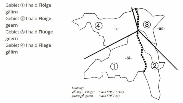 Karte des Aargaus. Der Kanton ist dabei in vier Mundartregionen unterteilt. Karte des Aargaus. Der Kanton ist dabei in vier Mundartregionen unterteilt.