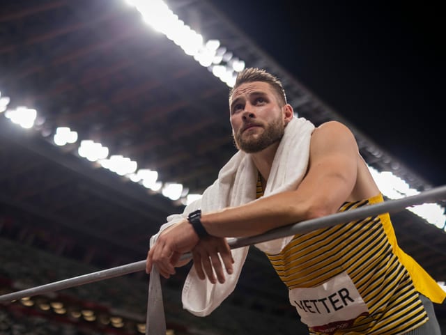 Johannes Vetter nach seinem verpatzten Final-Auftritt. Johannes Vetter nach seinem verpatzten Final-Auftritt.