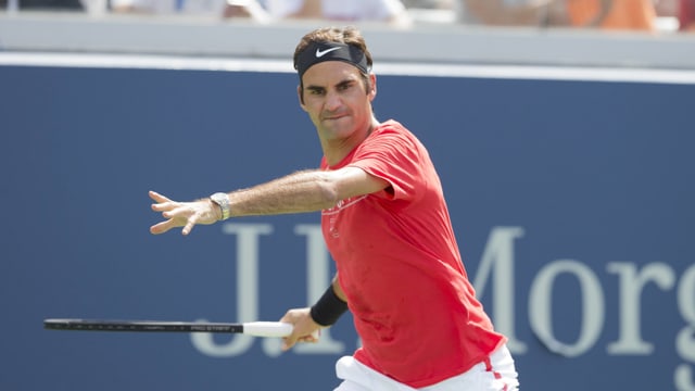 Roger Federer beim Training.