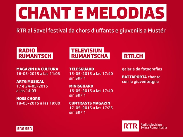 RTR al 5avel festival da chors d'uffants e giuvenils a Mustér. RTR al 5avel festival da chors d'uffants e giuvenils a Mustér.